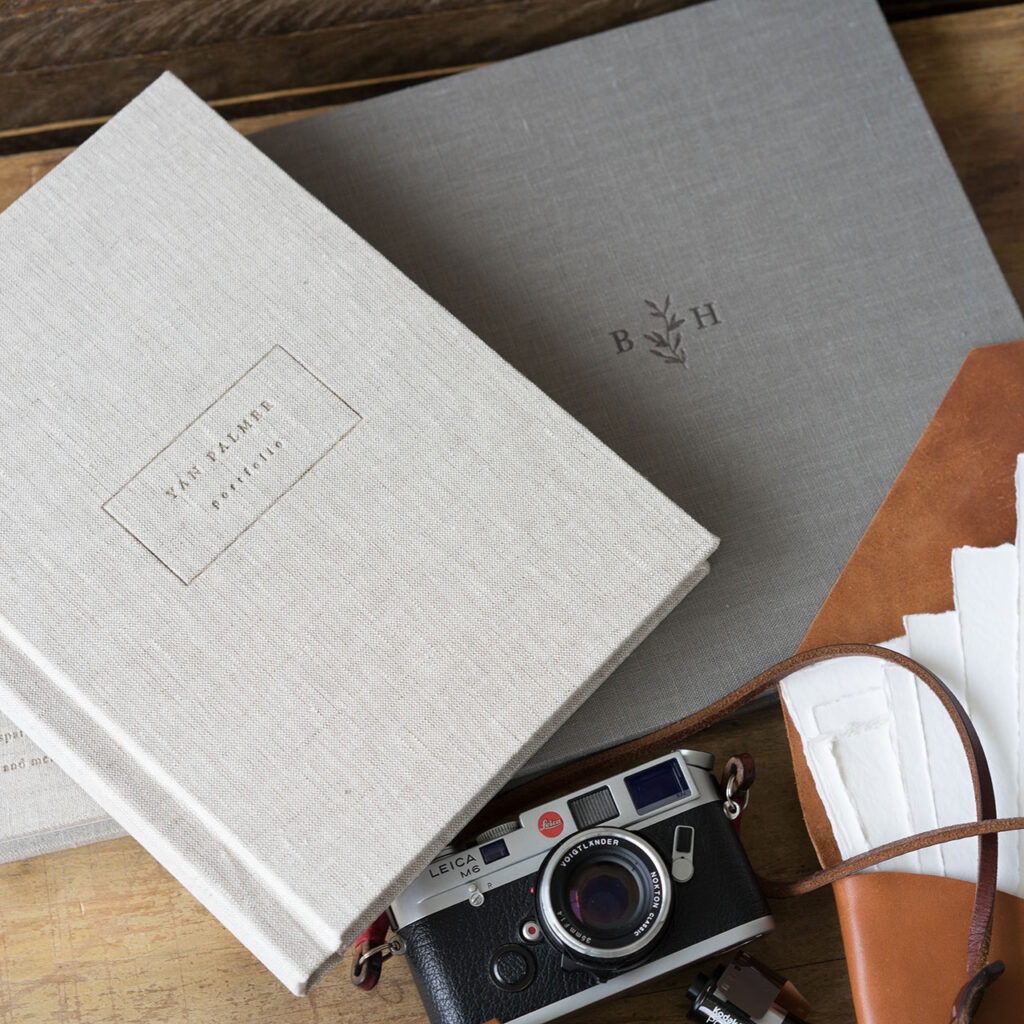 Custom heirloom photo albums with linen covers